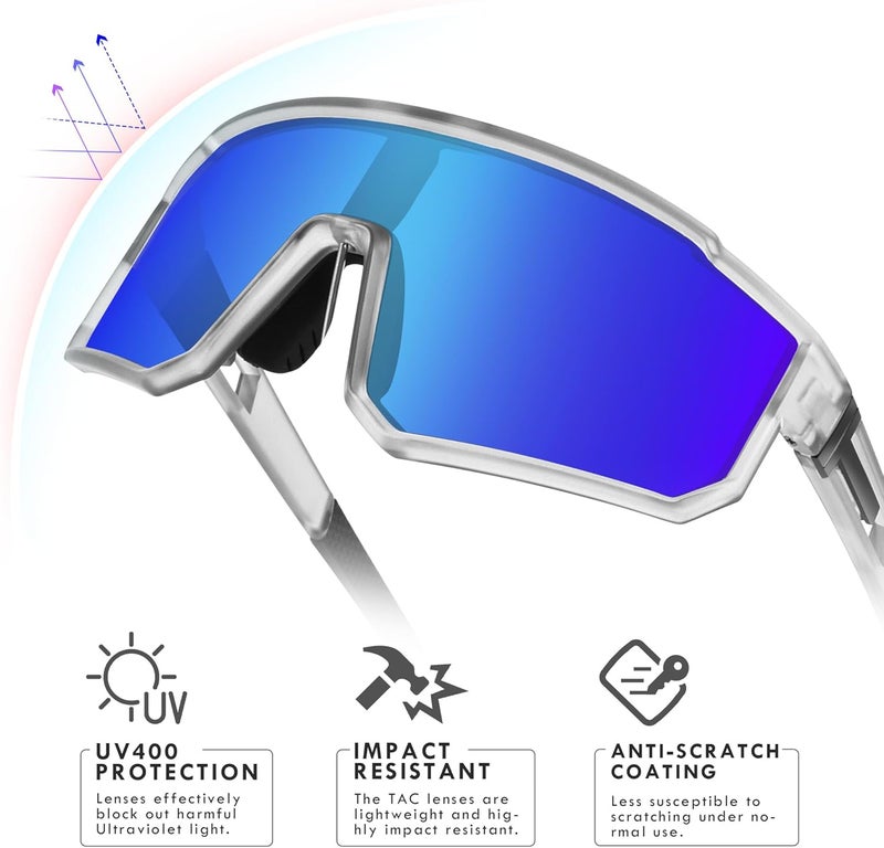 Derowern Youth Baseball Sunglasses, Kids Polarized Sports Sunglasses,UV400 Protection Glasses for Boys Girls Softball Cycling - Image 3